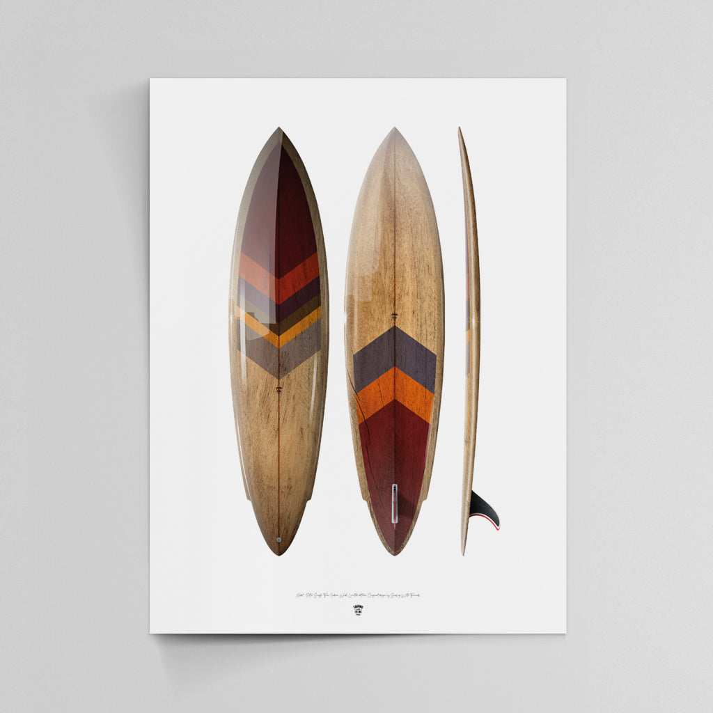 RETRO SINGLE FIN INDIAN WOOD