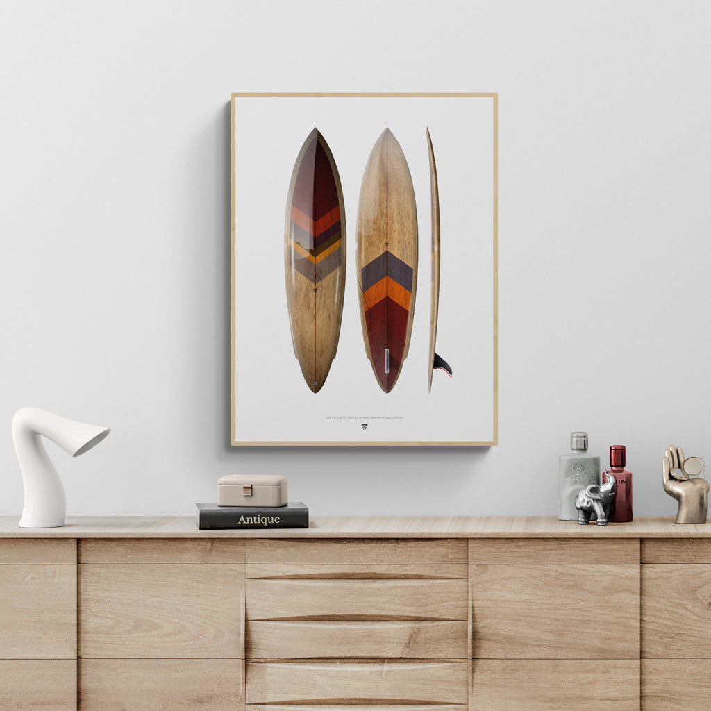 RETRO SINGLE FIN INDIAN WOOD